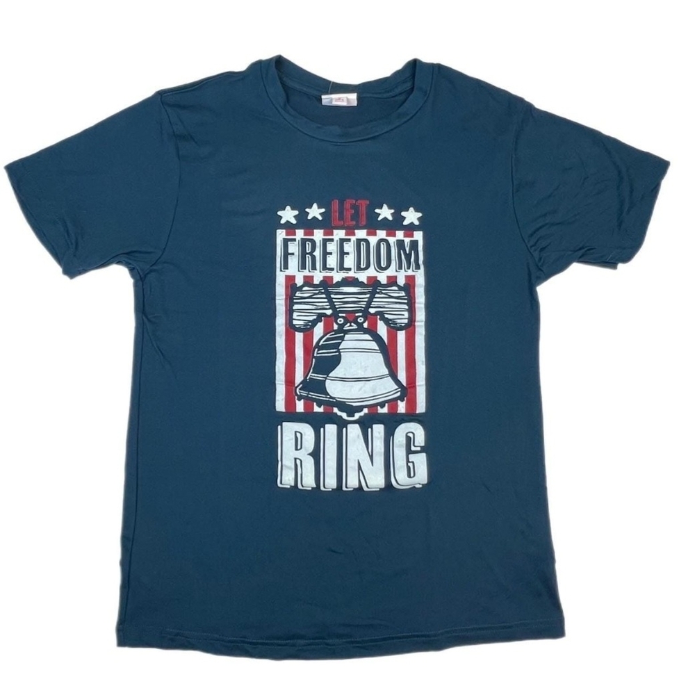 LuLaRoe Blue Freedom Graphic Tee